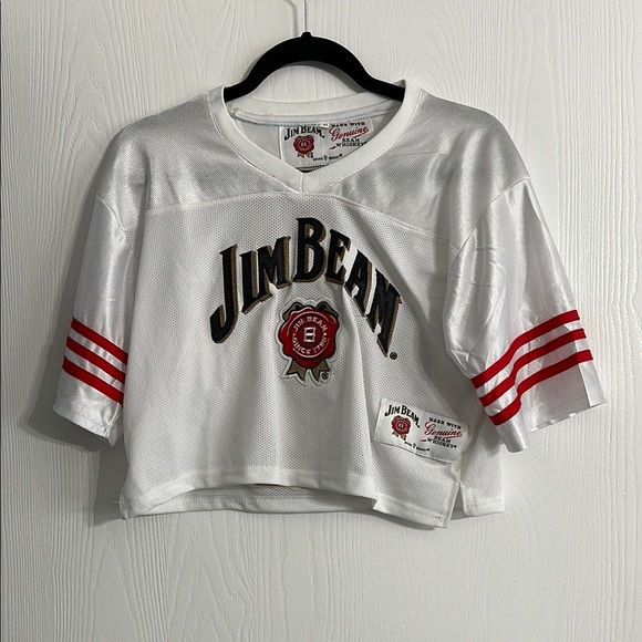 Tops - Jim Beam White and Red Cropped Jersey